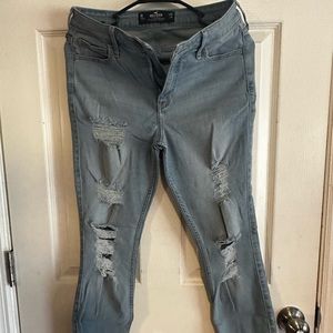 Hollister Sz 9 high rise crop super skinny jeans